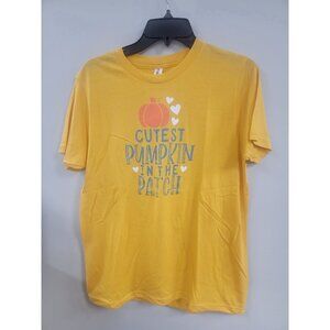 Cutest Pumpkin In The Patch Graphic Tee -Youth Medium- Yellow